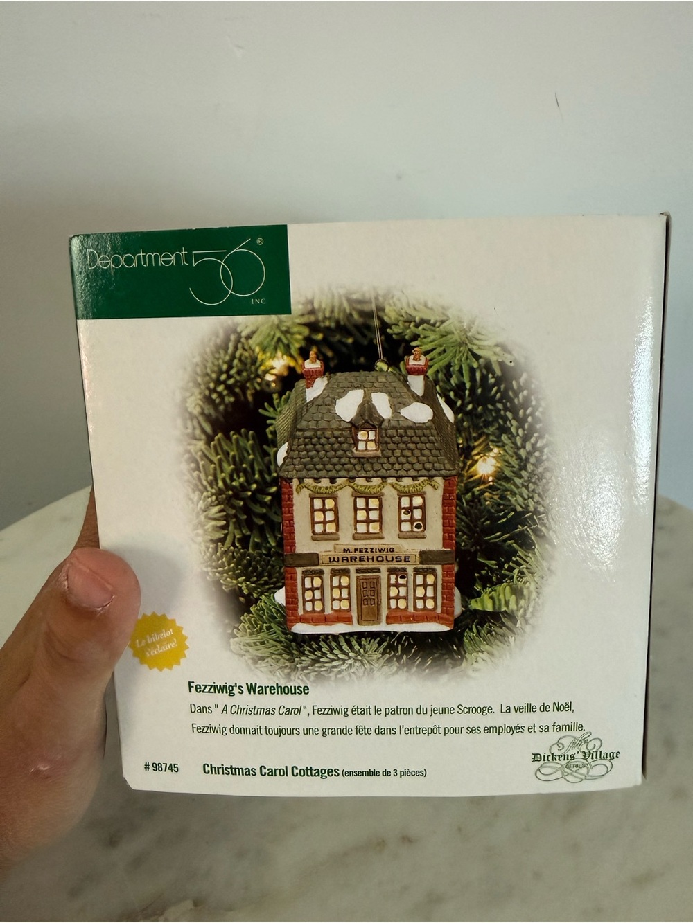 Dept 56 Fezziwig's Warehouse Lighted Ornament Christmas Carol Cottages 98745